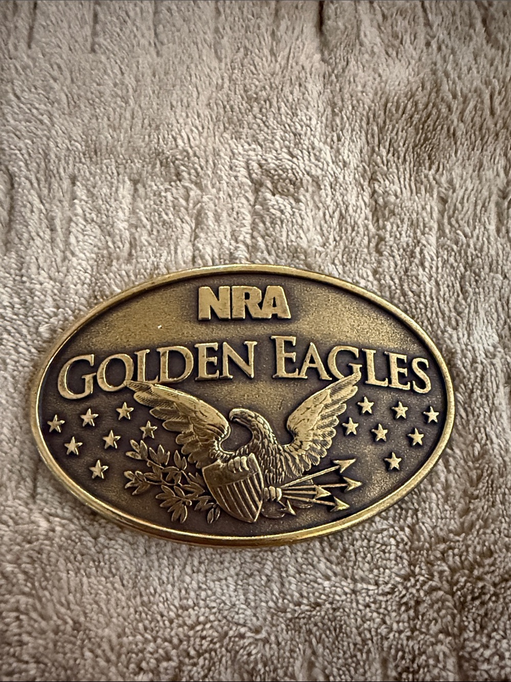 Golden Eagles Brass Belt Buckle - Gold Tone